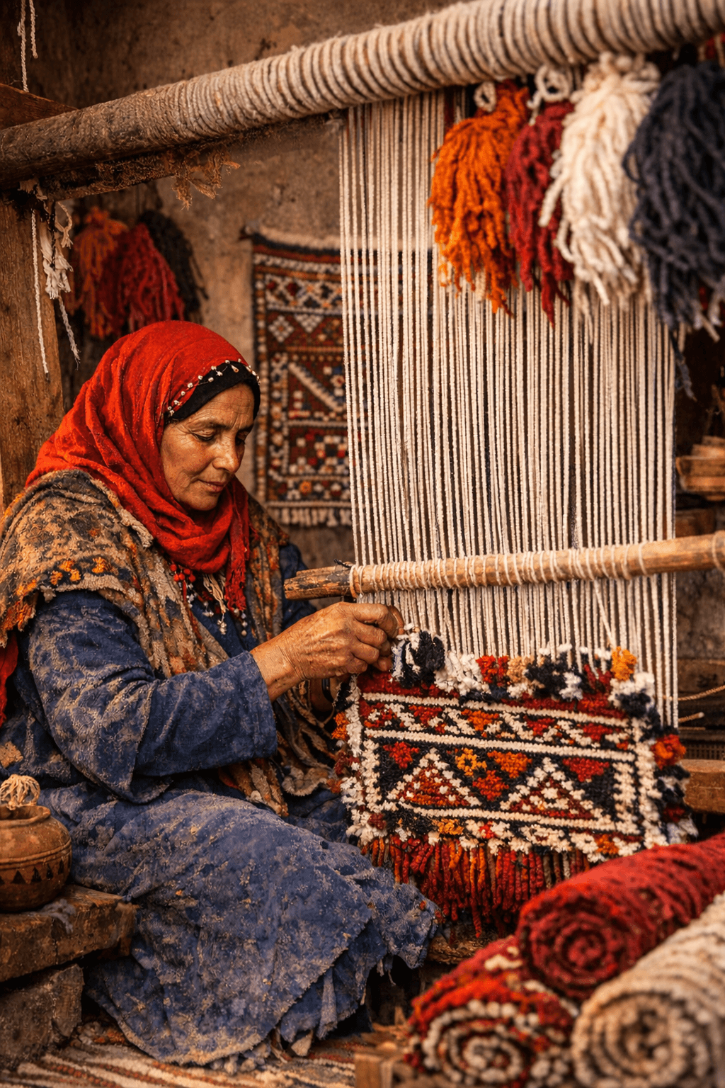 Fatima, artisan weaver from Zagora